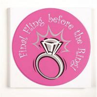 Bachelorette Party Final Fling Round Pink Invitations - LGBT Discount Supplies