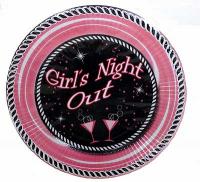 Bachelorette Party - 9 inch Girls Night Out Pink & Black Plates - Great for LGBT Bachelorette Parties