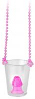 Pink Penis Shot Glass Necklace with Clear Glass - Pipedream