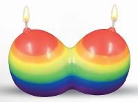 Jumbo Rainbow Boob Candle