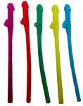 Blue, Yellow, Green, Red & Purple Single Pecker Straws