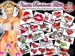 Bachelorette Party Colored Temporary Tattoos Pack