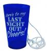Blue Last Night Out Cheers Bachelor & Bachelorette Party Hanging Beer Drink Cup Glass
